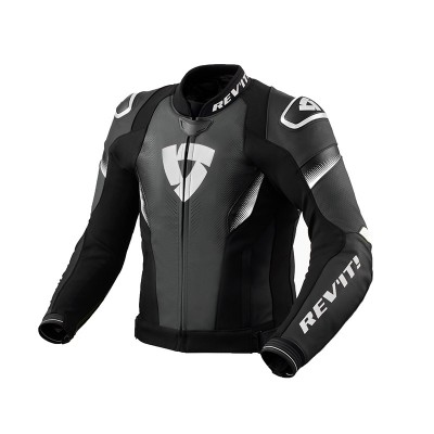 REVIT CONTROL LEATHER BLACK WHITE JACKET