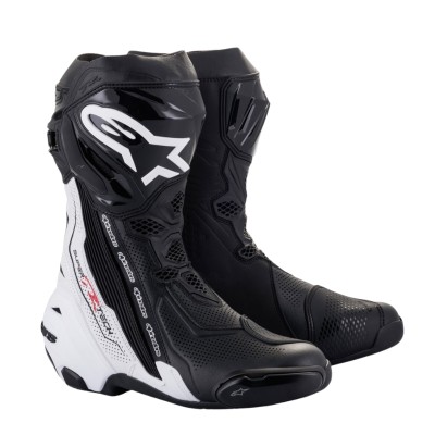 ALPINESTARS SUPERTECH R VENTED BLACK WHITE BOOTS