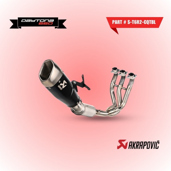 AKRAPOVIC RACING LINE TITANIUM EXHAUST FOR TRIUMPH DAYTONA 660 2024 PART # S-T6R2-CQTBL