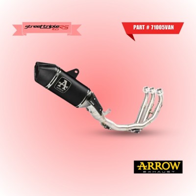 ARROW VELOCE DARK ALUMINIUM RACING COMPLETE SYSTEM FOR TRIUMPH STREET TRIPLE 765 RS 2023-2024 PART # 71005VAN