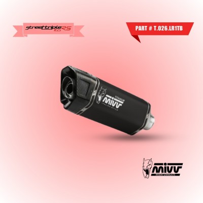 MIVV SR-1 BLACK TITANIUM FULL SYSTEM FOR TRIUMPH STREET TRIPLE 765 R / RS 2023-2024 PART # T.026.LR1TB