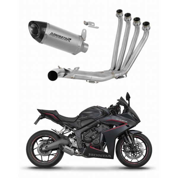 DOMINATOR HP8 COLLECTOR SILENCER TITANIUM FULL EXHAUST SYSTEM FOR HONDA CBR 650 R 2024-2025 PART # HO123DF8T