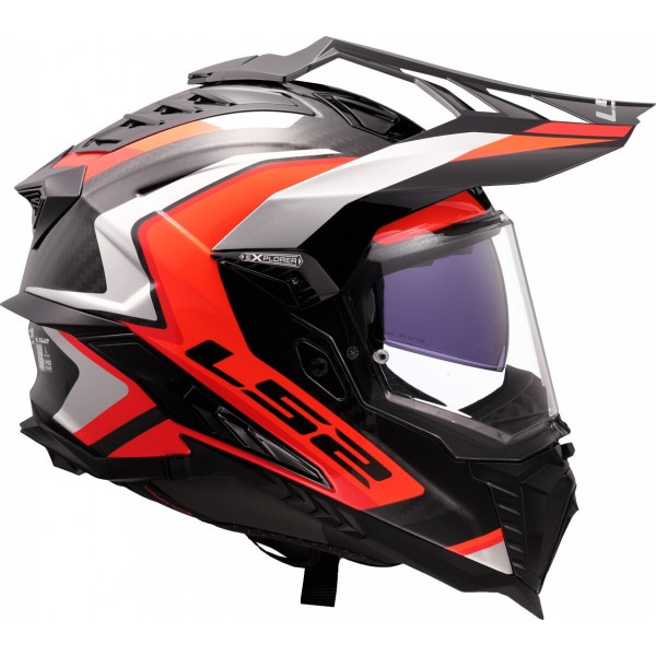 LS2 MX701 EXPLORER CARBON FRONTIER 2 ORANGE HELMET