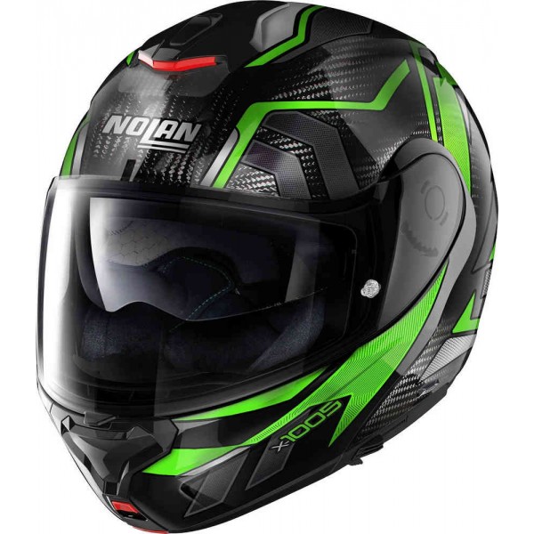 NOLAN X-1005 ULTRA CARBON SANDGLASS N-COM GREEN HELMET
