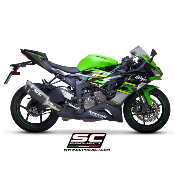 SC-Project SC1-R Muffler Carbon Fiber With Carbon Fiber End Cap For Kawasaki Ninja ZX-6R 2019-2021 Part # K35-T90C