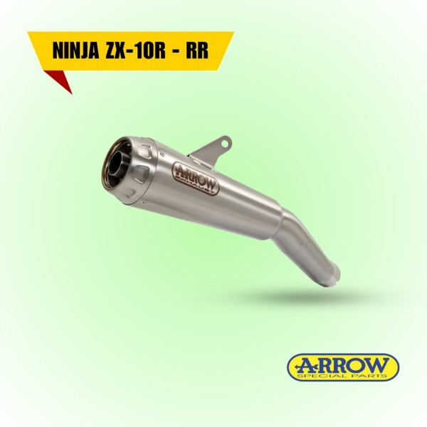 ARROW HALF SYSTEM RACING - INDY RACE TITANIUM SILENCER + TITANIUM LINK PIPE FOR KAWASAKI ZX-10R/ZX-10RR 2021-2022 PART # 71215HK