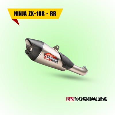 YOSHIMURA RACE AT2 STAINLESS 3/4 EXHAUST W/ STAINLESS MUFFLER FOR KAWASAKI ZX-10R/RR 2021-2024 PART # 14183CP520