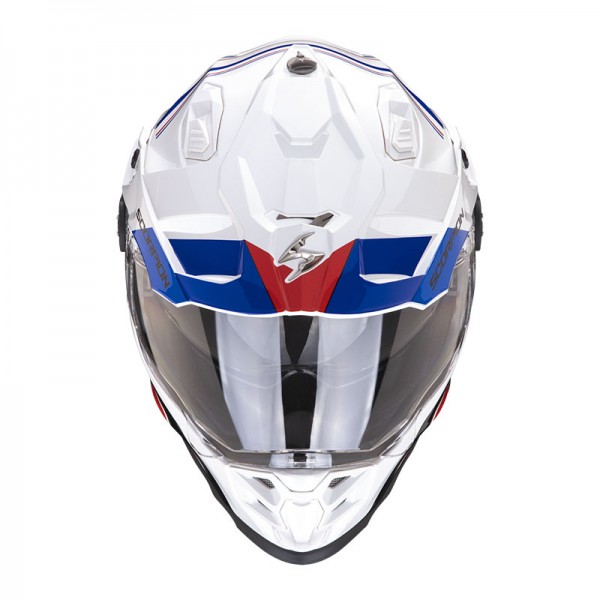 SCORPION ADF-9000 AIR DESERT WHITE BLUE RED HELMET