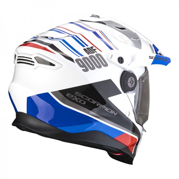 SCORPION ADF-9000 AIR DESERT WHITE BLUE RED HELMET