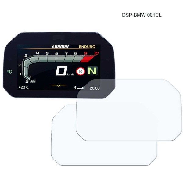 R&G RACING DASHBOARD SCREEN PROTECTOR KIT FOR BMW R1250GS 2019-2021 PART # DSP-BMW-001CL