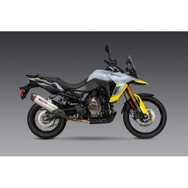 YOSHIMURA RS-12 ADV STAINLESS SLIP-ON EXHAUST WITH STAINLESS MUFFLER FOR SUZUKI V-STROM 800DE 2023-2025 PART # 11710BS520