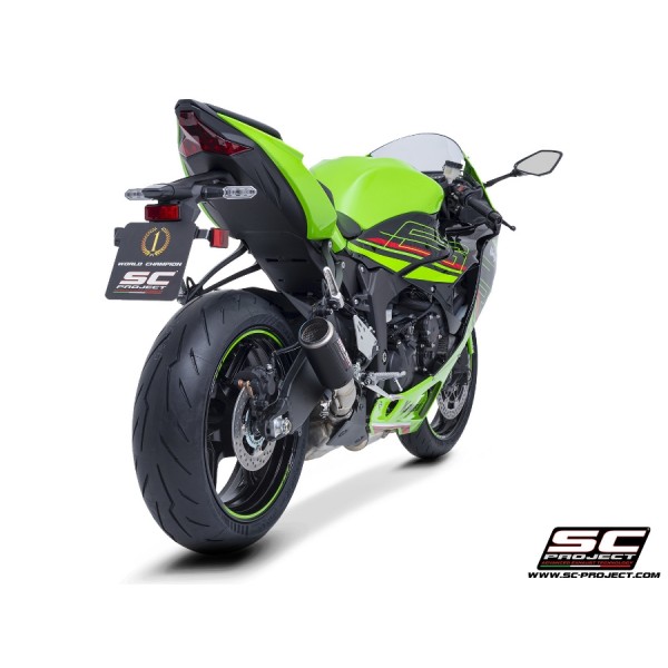 SC-PROJECT CR-T CARBON EXHAUST FOR KAWASAKI NINJA ZX-6R 2024 PART # K35B-T36C