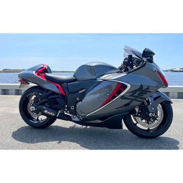 Brocks Alien Head 2 Black Full System 14" Muffler For Suzuki Hayabusa (2022) Polished Part # 397100