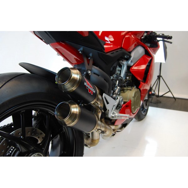 Competition Werkes GP Race Slip On Exhaust For Ducati Panigale V4 Part # WDPV4R-BC