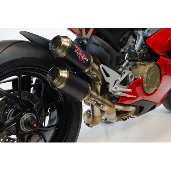 Competition Werkes GP Race Slip On Exhaust For Ducati Panigale V4 Part # WDPV4R-BC