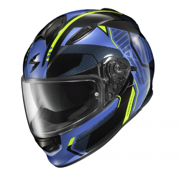 SCORPION USA RYZER SWITCH BLUE/HI-VIZ HELMET