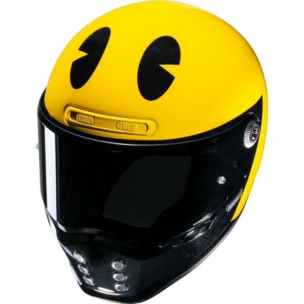 HJC V10 PAC-MAN YELLOW BLACK HELMET