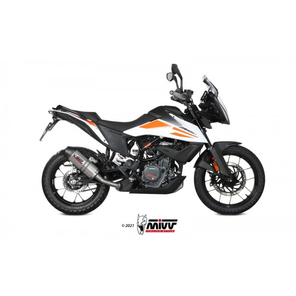 MIVV OVAL TITANIUM WITH CARBON CAP SLIP-ON FOR KTM 390 ADVENTURE 2020-2024 PART # KT.024.L4C