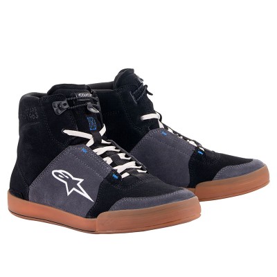 ALPINESTARS CHROME BLACK ASPHALT GUM BLUE SHOES