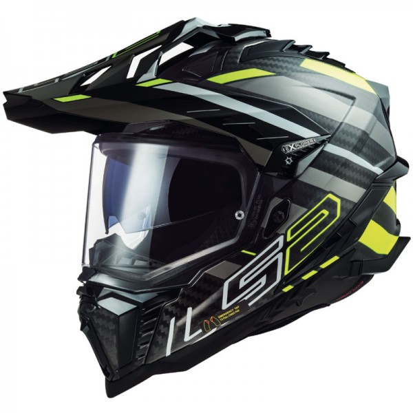 LS2 MX701 EXPLORER CARBON EDGE YELLOW HELMET