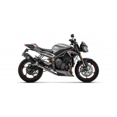 ARROW VELOCE CARBON END CAP DARK ALUMINUM EXHAUST FOR TRIUMPH STREET TRIPLE 765 2020/2022 PART # 71502VAN