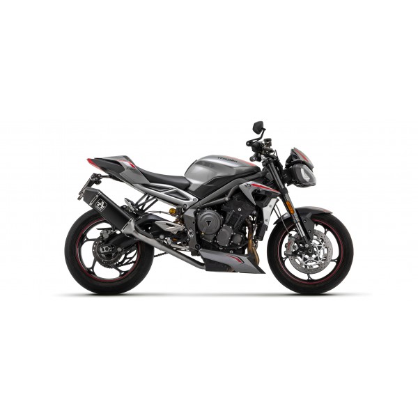 ARROW VELOCE CARBON END CAP DARK ALUMINUM EXHAUST FOR TRIUMPH STREET TRIPLE 765 2020/2022 PART # 71502VAN