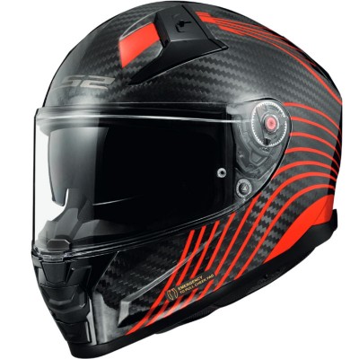 LS2 FF811 VECTOR 2 CARBON FLUX RED HELMET
