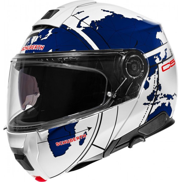 SCHUBERTH C5 GLOBE BLUE WHITE HELMET