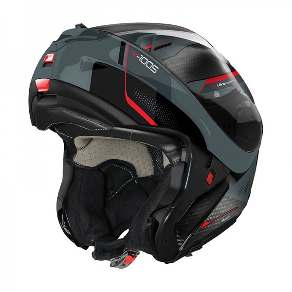 NOLAN X-1005 ULTRA CARBON UNDERCOVER N-COM RED HELMET
