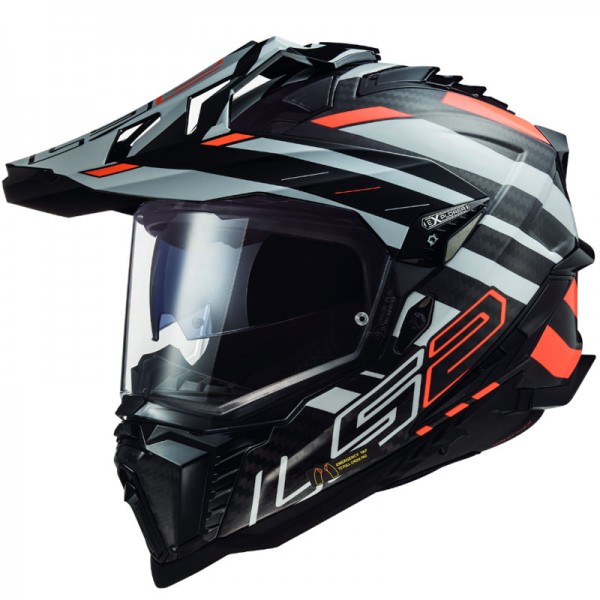 LS2 MX701 EXPLORER CARBON EDGE ORANGE HELMET 