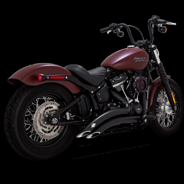 VANCE & HINES BIG RADIUS 2-INTO-2 BLACK EXHAUST FOR HARLEY SOFTAIL 2018-2022 PART # 46377