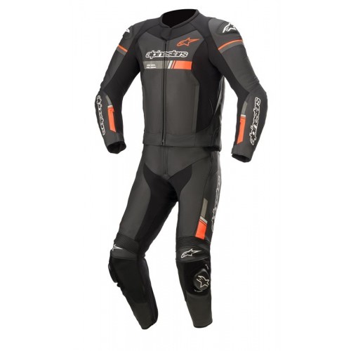 Alpinestars Gp Force Chaser Leather 2Pc Black Red Fluo Suit
