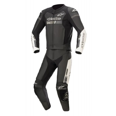 ALPINESTARS GP FORCE CHASER LEATHER 2PC BLACK WHITE SUIT