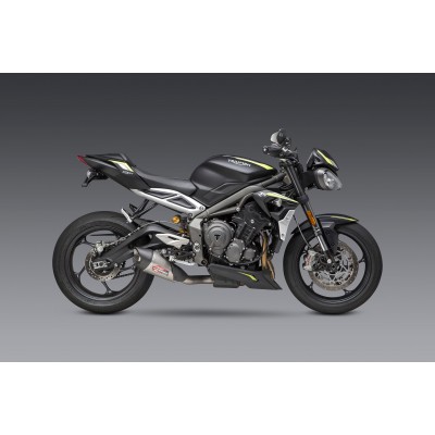 Yoshimura AT2 Stainless Slip-on Exhaust For Triumph Street Triple 765 S / R / RS 2018-2022 Part # 19680BP521