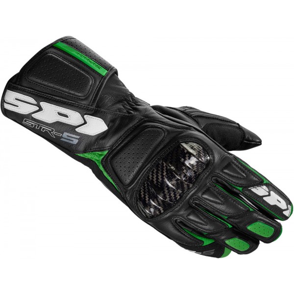 Spidi STR-5 Leather Black Green Gloves