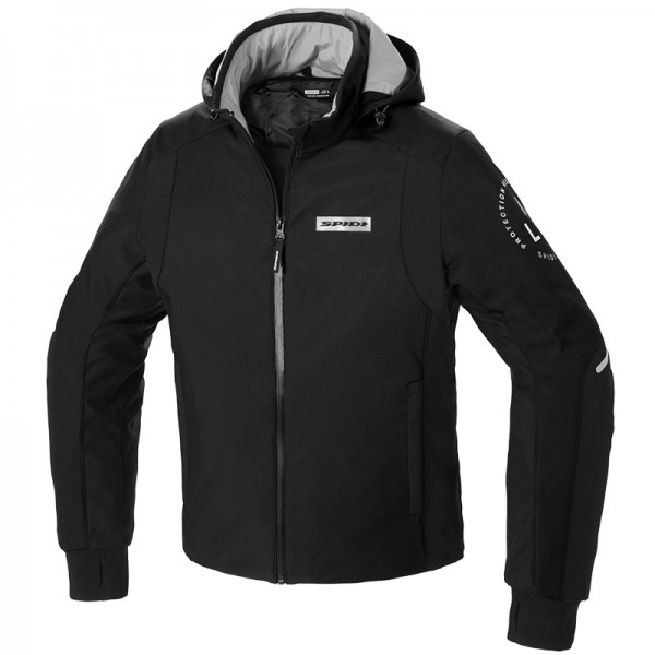 Spidi Hoodie Armor H2out Black White Jacket