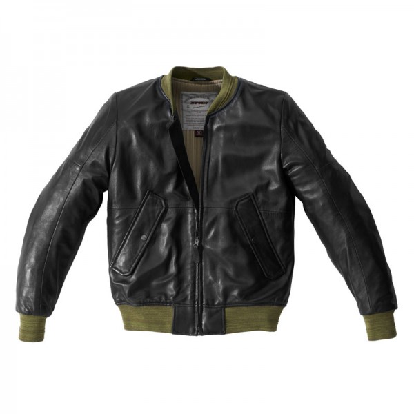 Spidi Super Leather Black Green Jacket