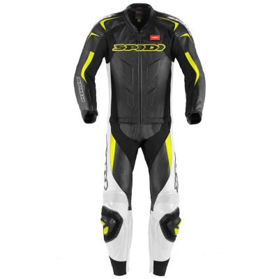Spidi Sport Warrior Perforated Pro Leather Black Yellow Fluo Suit