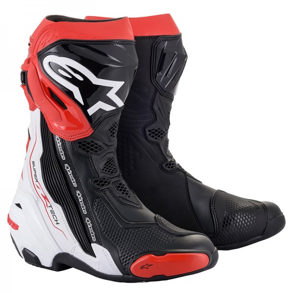 ALPINESTARS SUPERTECH R BLACK WHITE RED BOOTS 
