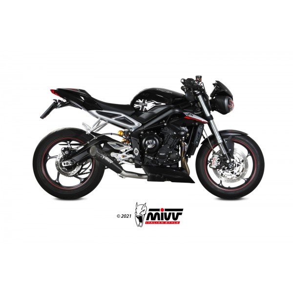 MIVV X-M5 BLACK BLACK STAINLESS STEEL SLIP ON FOR TRIUMPH STREET TRIPLE 765 2017 - 2022  PART # T.019.SC5B