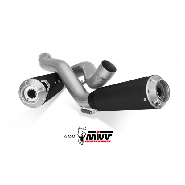 MIVV X-M1 BLACK STAINLESS STEEL FULL SYSTEM FOR DUCATI STREETFIGHTER V4 2020 > 2022 PART #D.047.SC4B