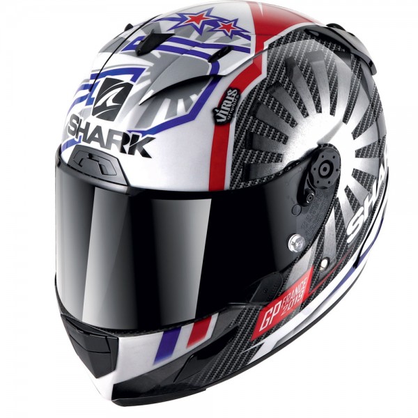 Shark Race-R Pro Carbon Replica Zarco GP France 2019 Carbon Chrome red Helmet