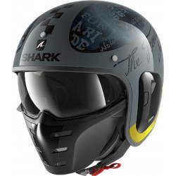 Shark   Anthracite Yellow Helmet
