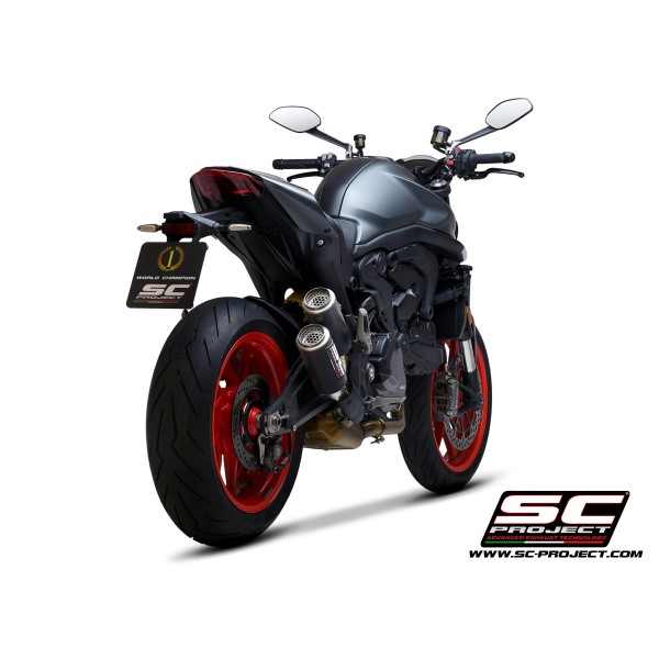SC-PROJECT TWIN CR-T MUFFLER CARBON FIBER FOR DUCATI MONSTER 937 2021-2022 PART # D37A-D38CR