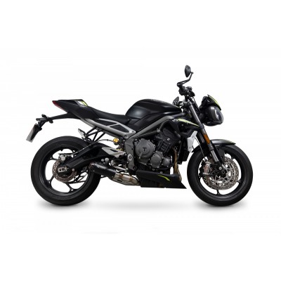Scorpion Red Power Black Ceramic Slip-On For Triumph Street Triple 765 R & Rs 20-Current 2020-2022 Part # PTR89BCER