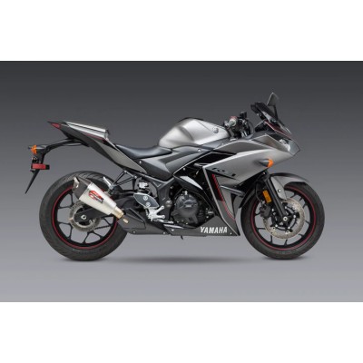 Yoshimura At2 Stainless Slip-On Exhaust With Stainless Muffler For yzf-R3 2015-22 Part # 13320BP523