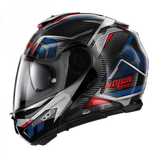 NOLAN X-1005 ULTRA CARBON SANDGLASS N-COM BLUE RED HELMET