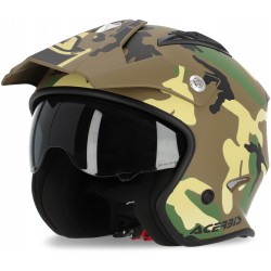 Acerbis Jet Aria Green Brown Helmet