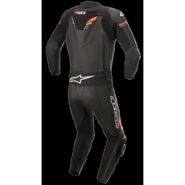 ALPINESTARS GP FORCE CHASER LEATHER 2PC BLACK RED FLUO SUIT