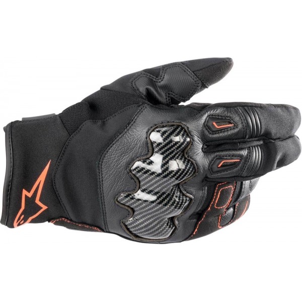 ALPINESTARS SMX-1 WATERPROOF BLACK RED FLUO GLOVES